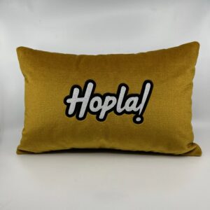 Coussin velours vert anis Hoplà!