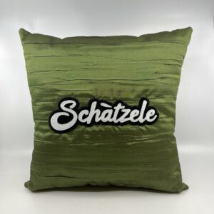 Coussin vert Schatzele!