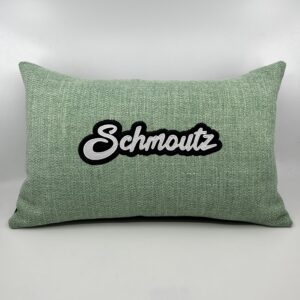 Coussin Schmoutz, toile vert d’eau