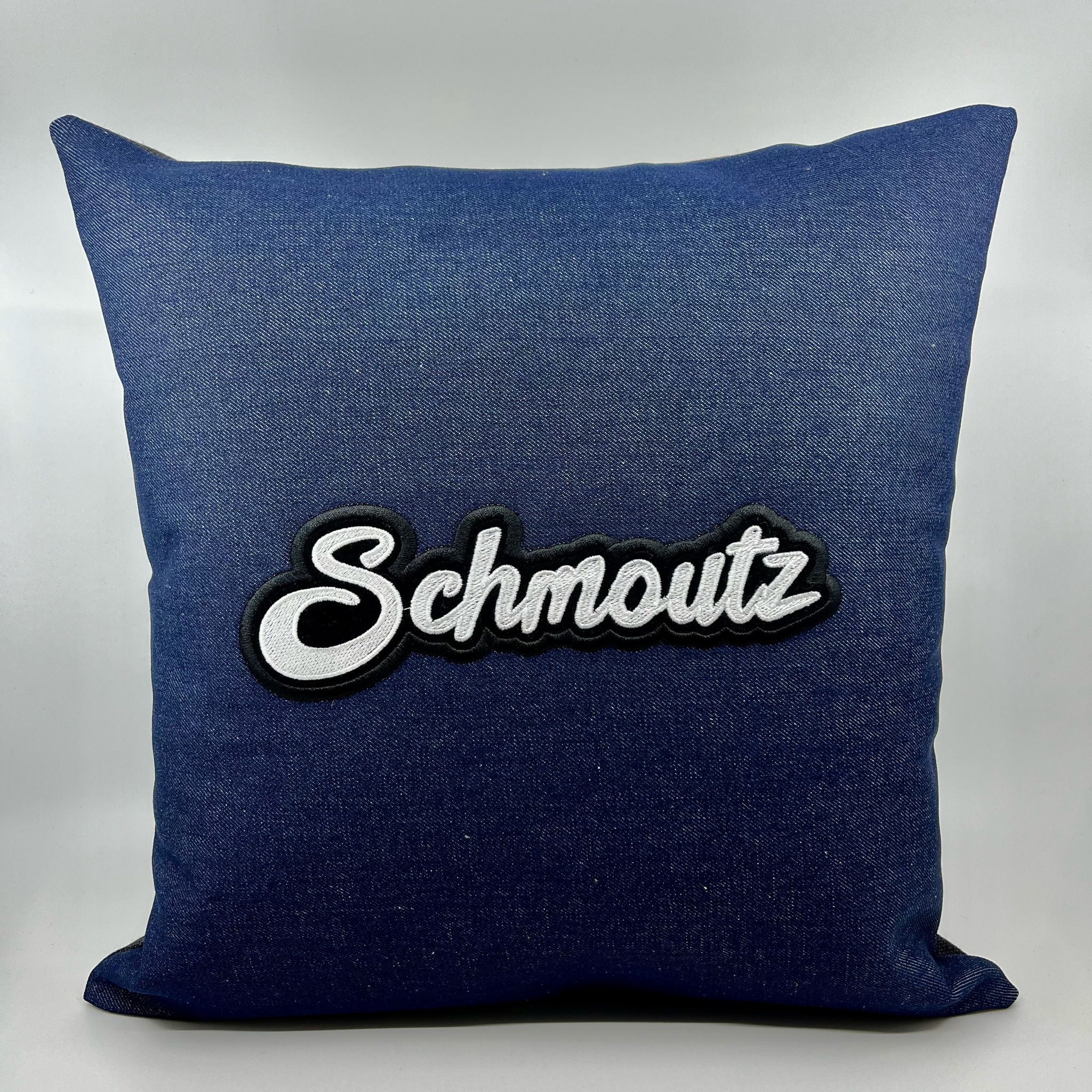 Coussin Schmoutz Denim bleu