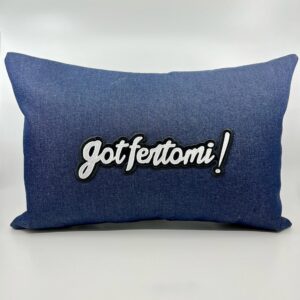 Coussin Gotfertomi, Denim bleu