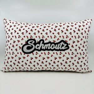 Coussin Schmoutz, tissu fruits rouges