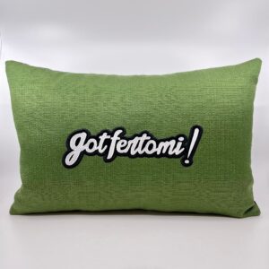 Coussin Gotfertomi !, toile verte