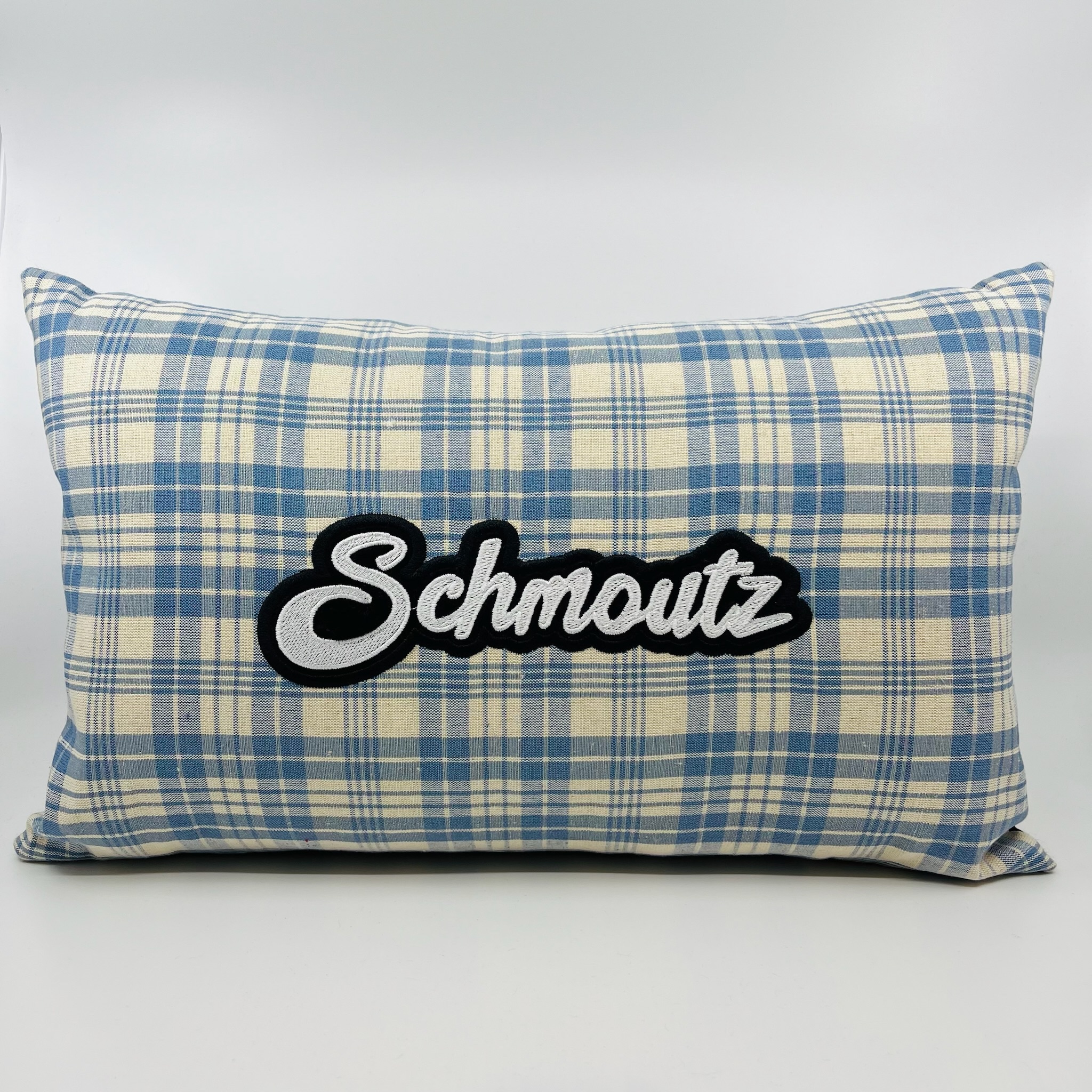 Coussin Schmoutz, kelsch bleu