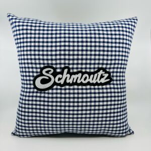 Coussin Schmoutz, vichy bleu