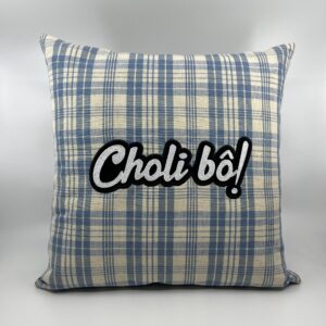Coussin Choli bô !, kelsch bleu