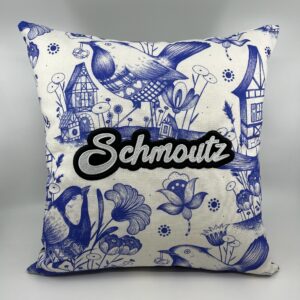 Coussin Schmoutz bleu, collab’ Missy