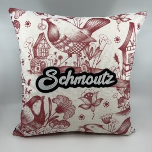 Coussin Schmoutz rouge, collab’ Missy