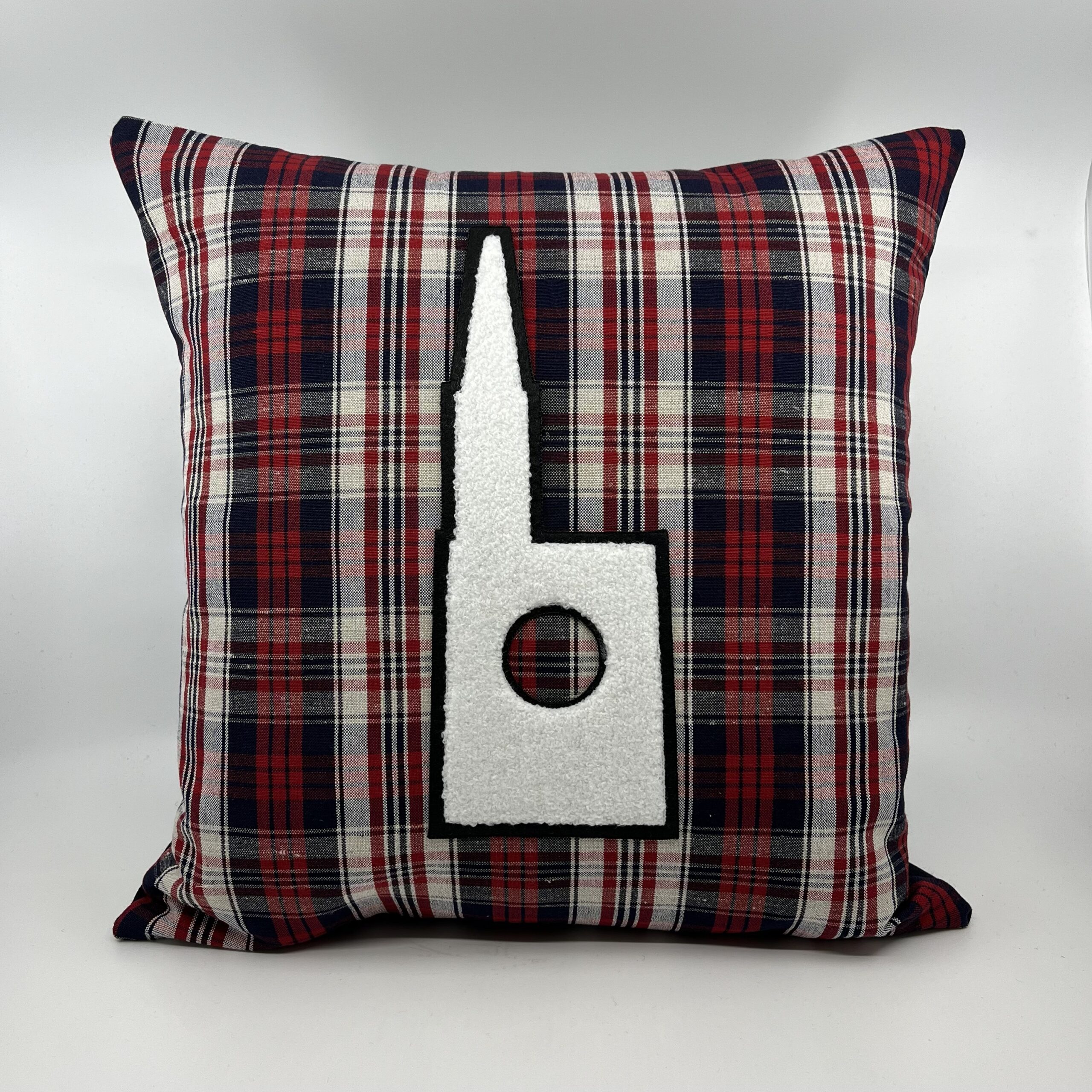 Coussin Cathédrale, Kelsch rouge et bleu