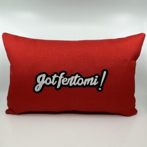 Coussin Gotfertomi, toile rouge