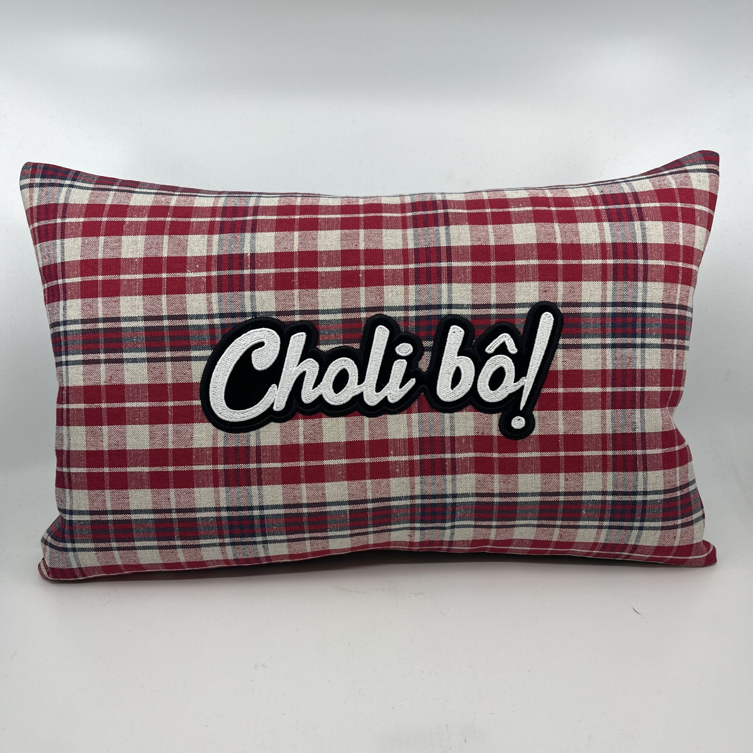 Coussin Choli bô ! , Kelsch rouge/bleu