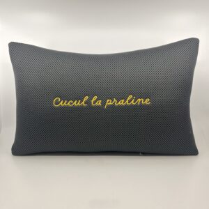 Coussin, « Cucul la praline » Toile noire