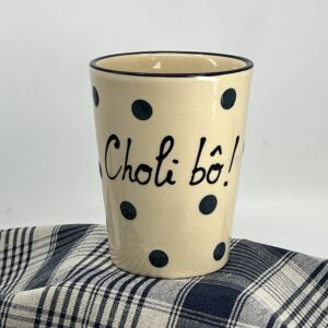 Tasse Choli bô ! Gros pois bleus canard