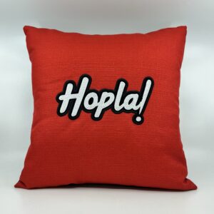 Coussin Hopla !
Toile rouge vermillon