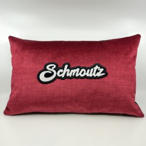 Coussin Schmoutz,
Velours rouge.