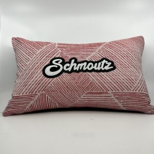 Coussin Schmoutz,
Rose à motifs.