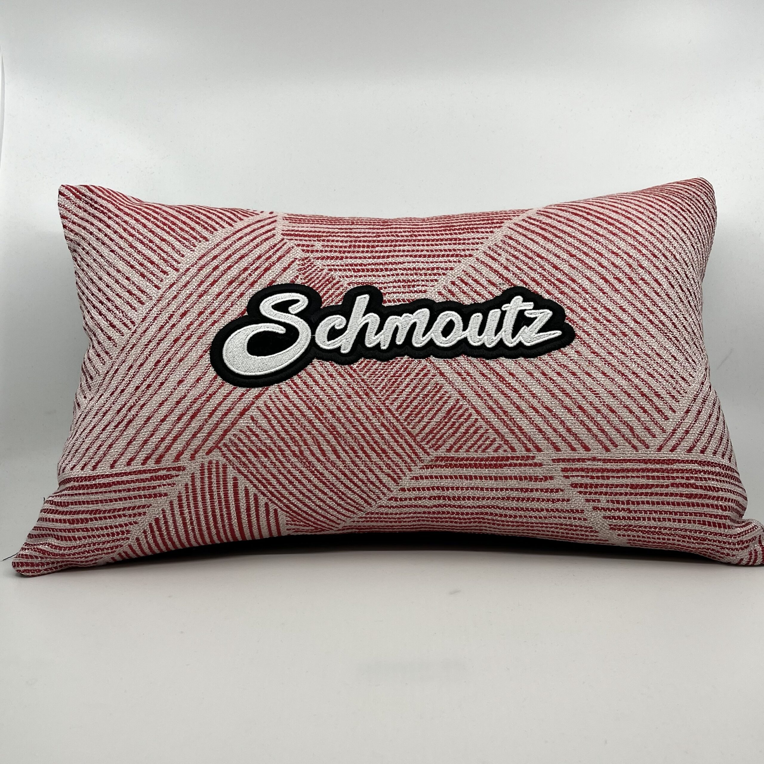 Coussin Schmoutz,
Rose à motifs.