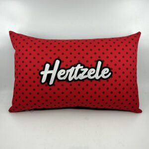 Coussin Hertzele,
Rouge à pois