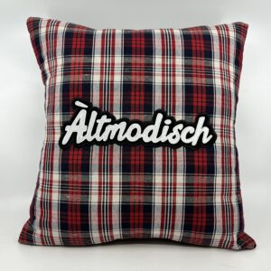 Coussin Àltmodisch,
Kelsch bleu-rouge.