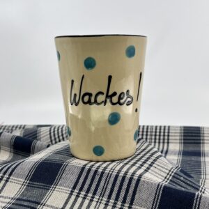 Tasse Wackes,
Gros pois bleus.