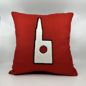 Coussin Cathédrale, toile rouge.