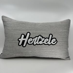 Coussin Hertzele, toile grise.