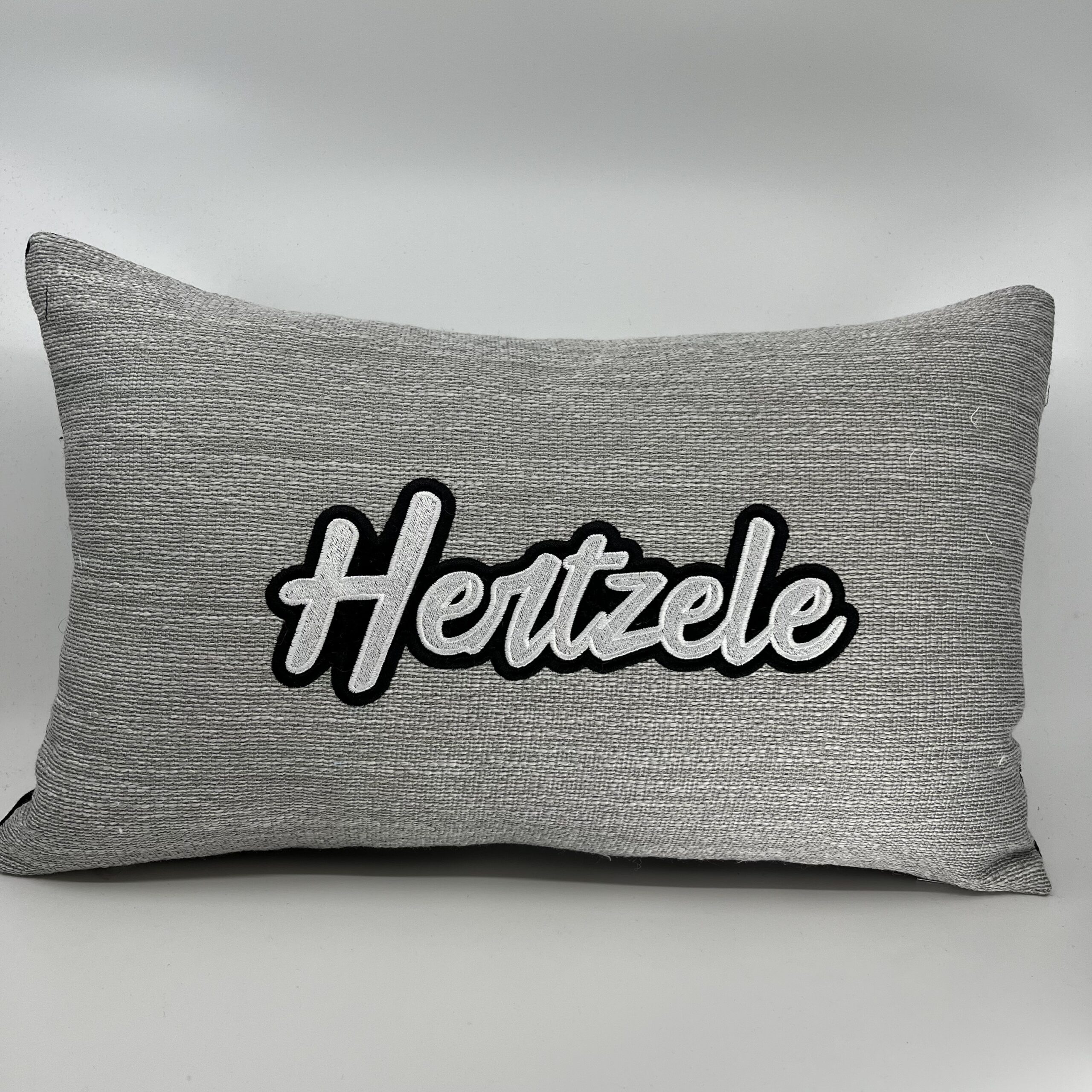 Coussin Hertzele, toile grise.