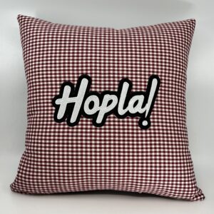 Coussin Hopla !, Vichy rouge.