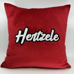 Coussin Hertzele, velours rouge.