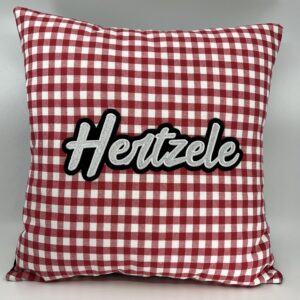 Coussin Hertzele, vichy rouge.