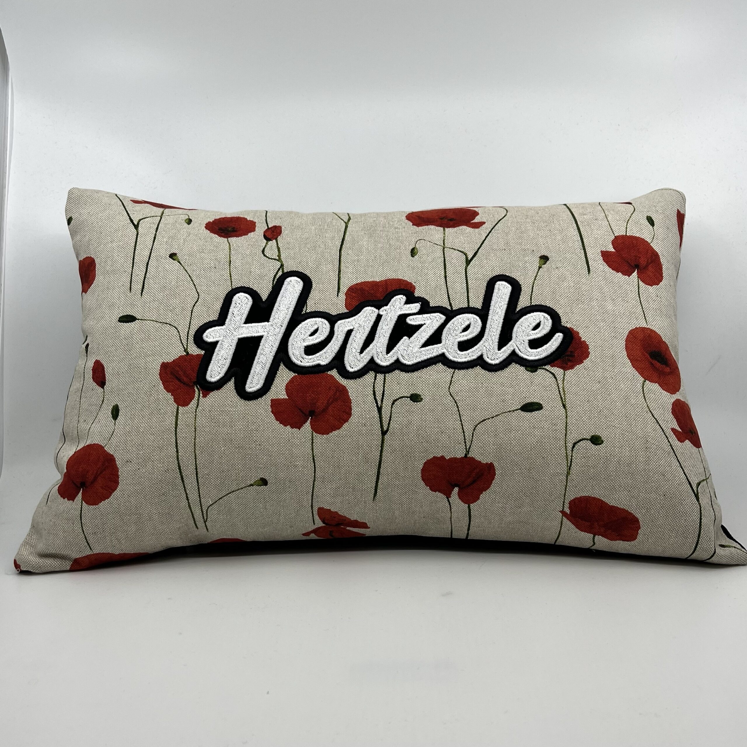 Coussin Hertzele,
Motifs Coquelicots.