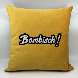 Coussin Bombisch !,
Velours jaune.
