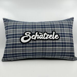 Coussin Schàtzele,
Kelsch bleu.