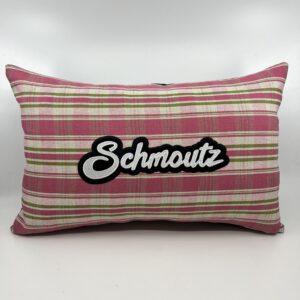 Coussin en kelsch alsacien rose motif schmoutz