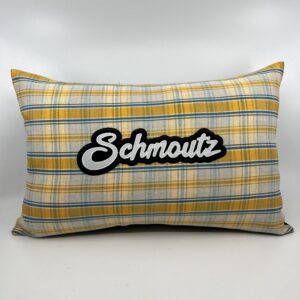 Coussin en kelsch alsacien jaune motif schmoutz