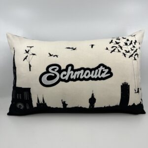 Coussin motif skyline schmoutz