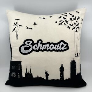 Coussin motif skyline schmoutz