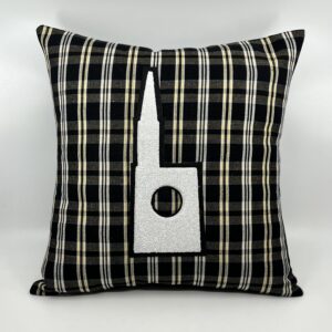 Coussin Cathédrale Kelsch noir et jaune « Émilie »