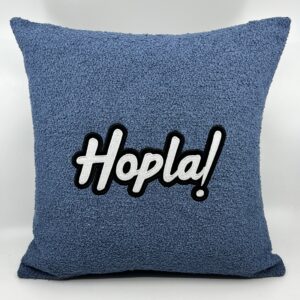 Coussin Hopla !
Bleu bouclettes