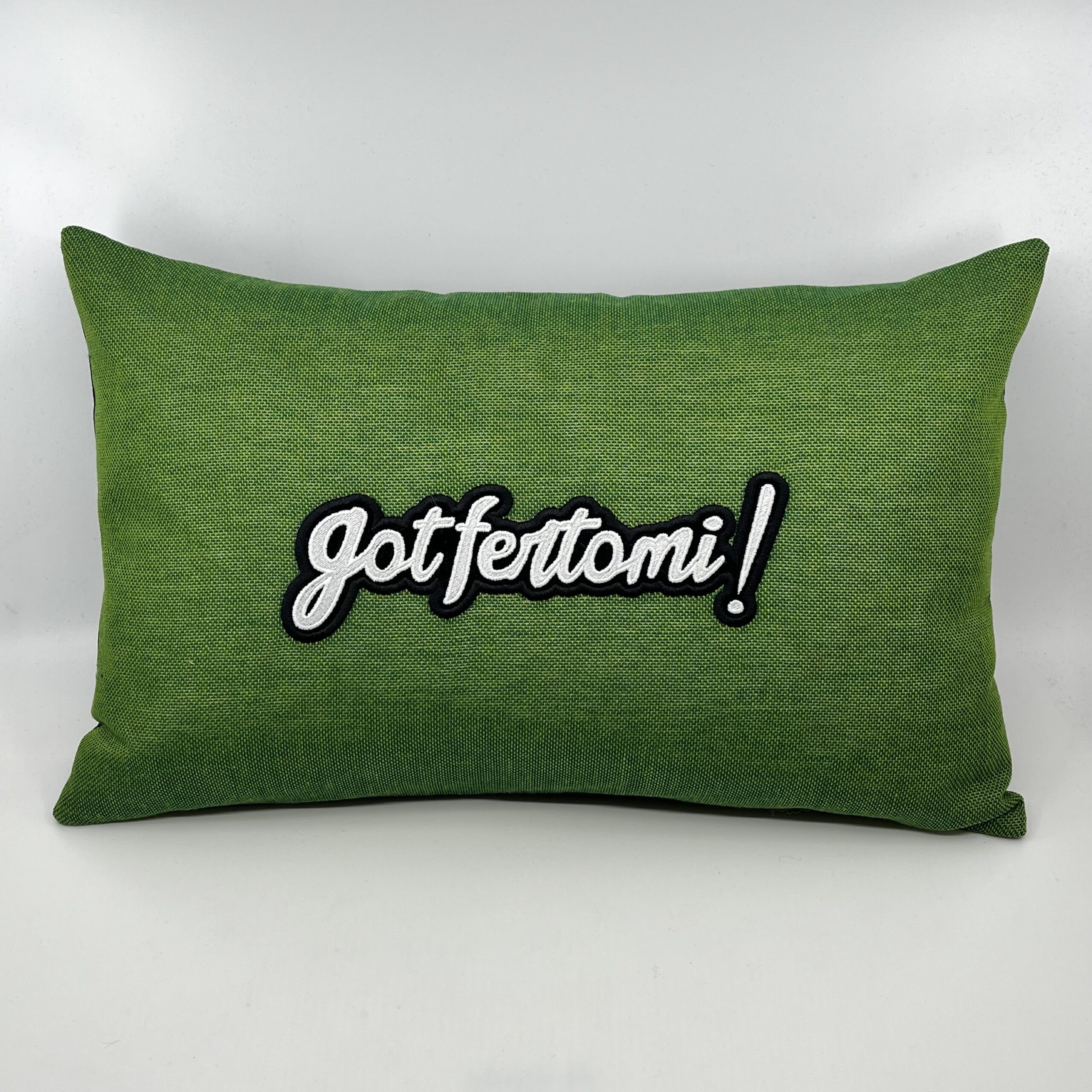 Coussin Gotfertomi, toile verte