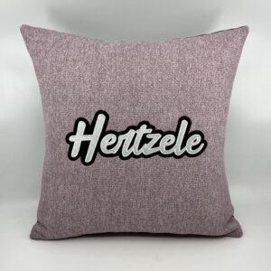 Coussin Hertzele,
Velours rose
