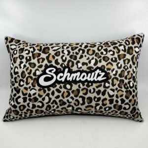 Coussin Schmoutz,
motif léopard